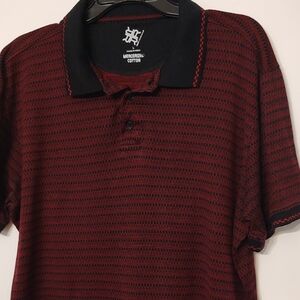 Men's Red Striped Polo Shirt